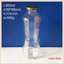 800ml Glass Juice Bottles with Tin Lids